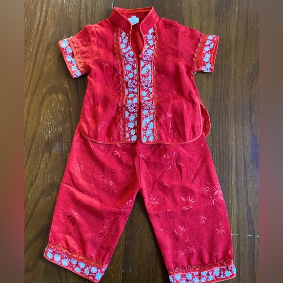 Traditional Red Silk 2 Piece Chinese New Year Suit - 12 Months - Picture 1 of 6